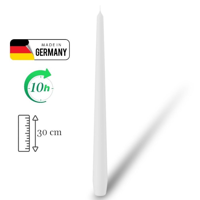 CANDELA CONICA 30X2.5CM WHITE